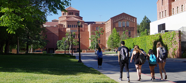 Photo - Students walking on UCLA college campus