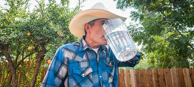 photo - Porterville Resident Drinking Water from Pitcher