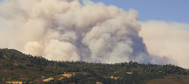 photo - Smoke from Butts Fire in Napa Valley, California