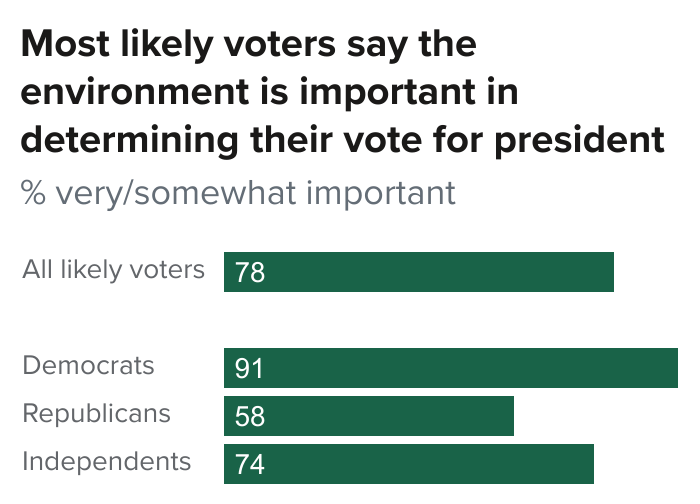 figure - Most likely voters say the environment is important in determining their vote for president