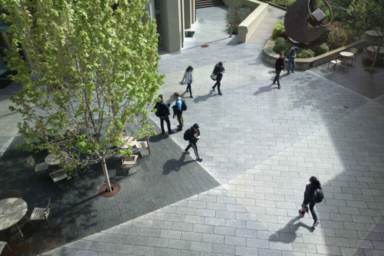 photo - View from above of Students Walking on University of California Berkeley Campus